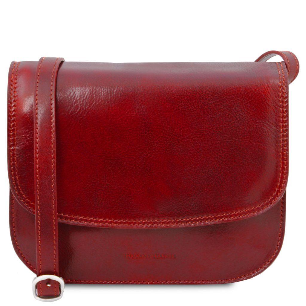 Borse a spalla in pelle Rosso Greta - Borsa a sella da donna in pelle | TL141958 San Rocco Italia