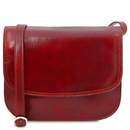 Borse a spalla in pelle Rosso Greta - Borsa a sella da donna in pelle | TL141958 San Rocco Italia
