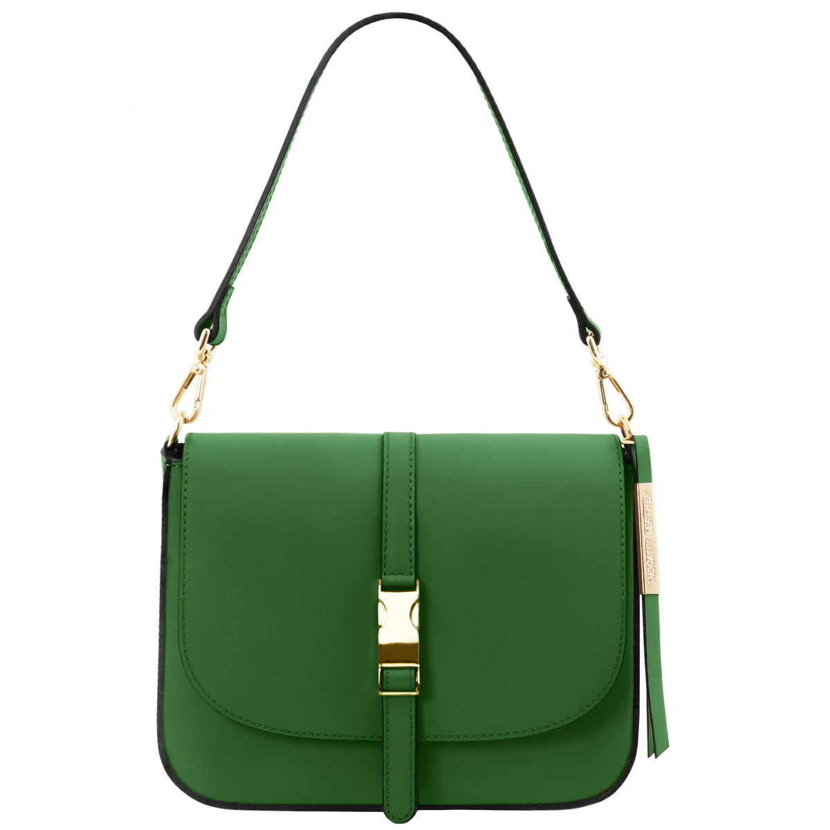 Leather shoulder bags Green Nausica - Italian leather shoulder bag | TL141598 San Rocco Italia
