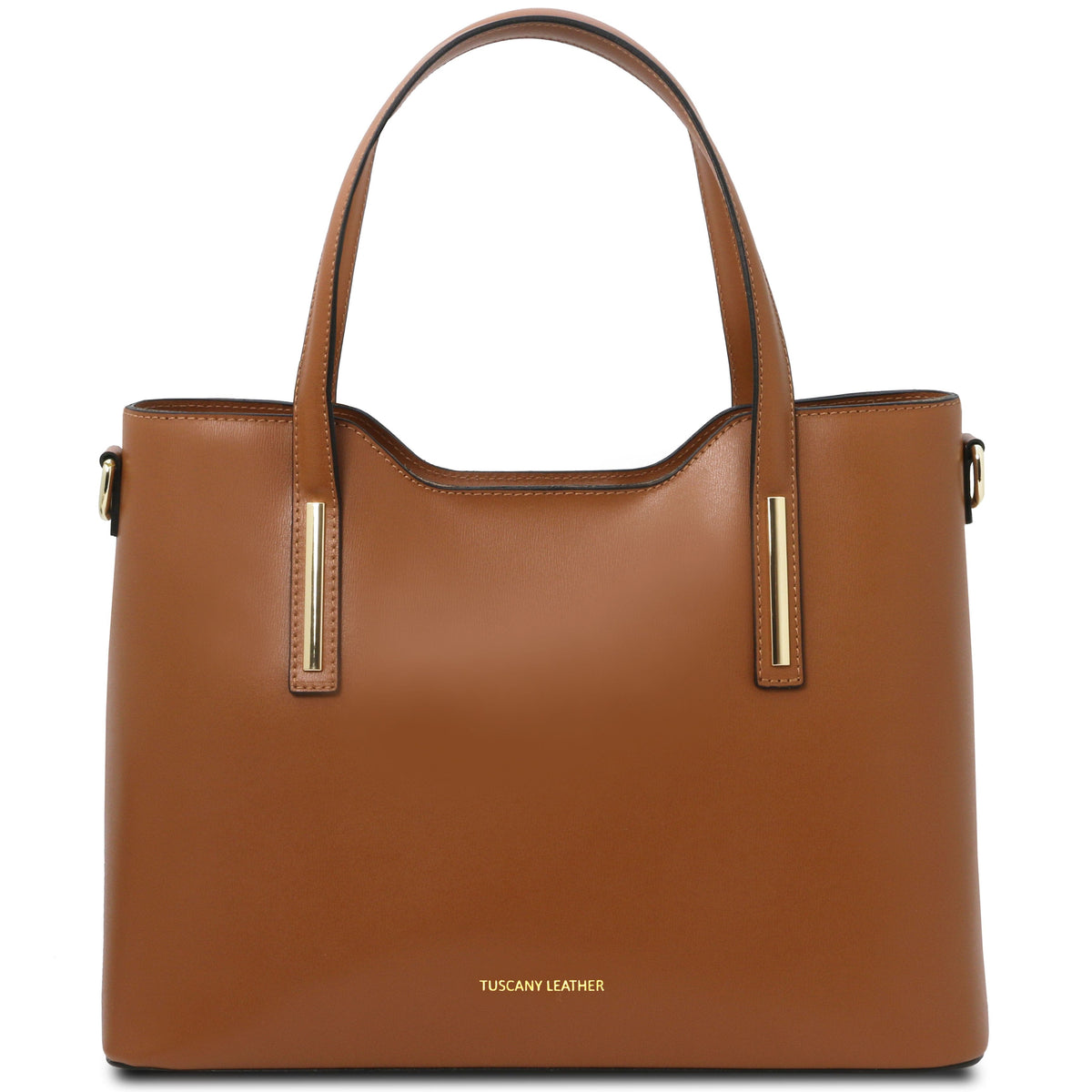 Borse a spalla in pelle Cognac Olimpia - Borsa tote italiana in pelle | TL141412 San Rocco Italia