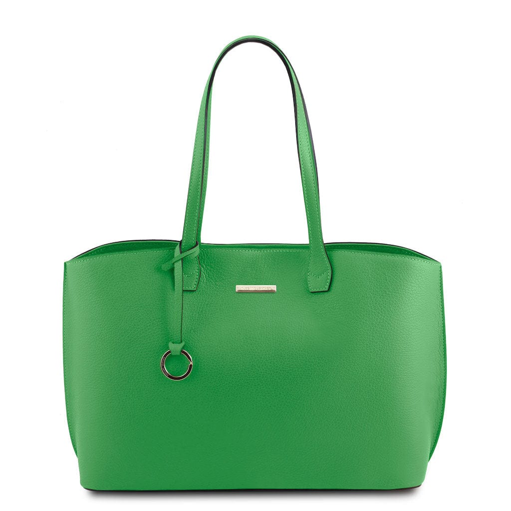 Leather shoulder bags Green TL Bag - Leather shopping bag | TL141828 San Rocco Italia