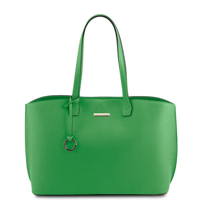 Leather shoulder bags Green TL Bag - Leather shopping bag | TL141828 San Rocco Italia