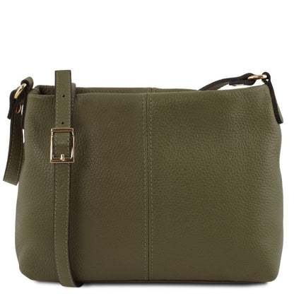 Borse a spalla in pelle Verde bosco TL Bag - Borsa a spalla in pelle morbida | TL141720 San Rocco Italia