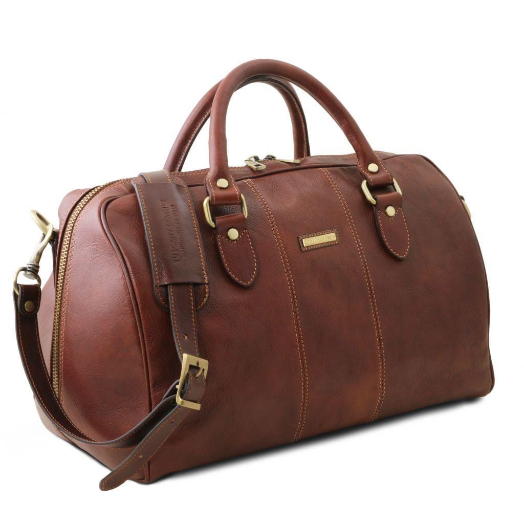 Leather Travel bags Lisbona - Travel leather duffel bag - Small size | TL141658 San Rocco Italia
