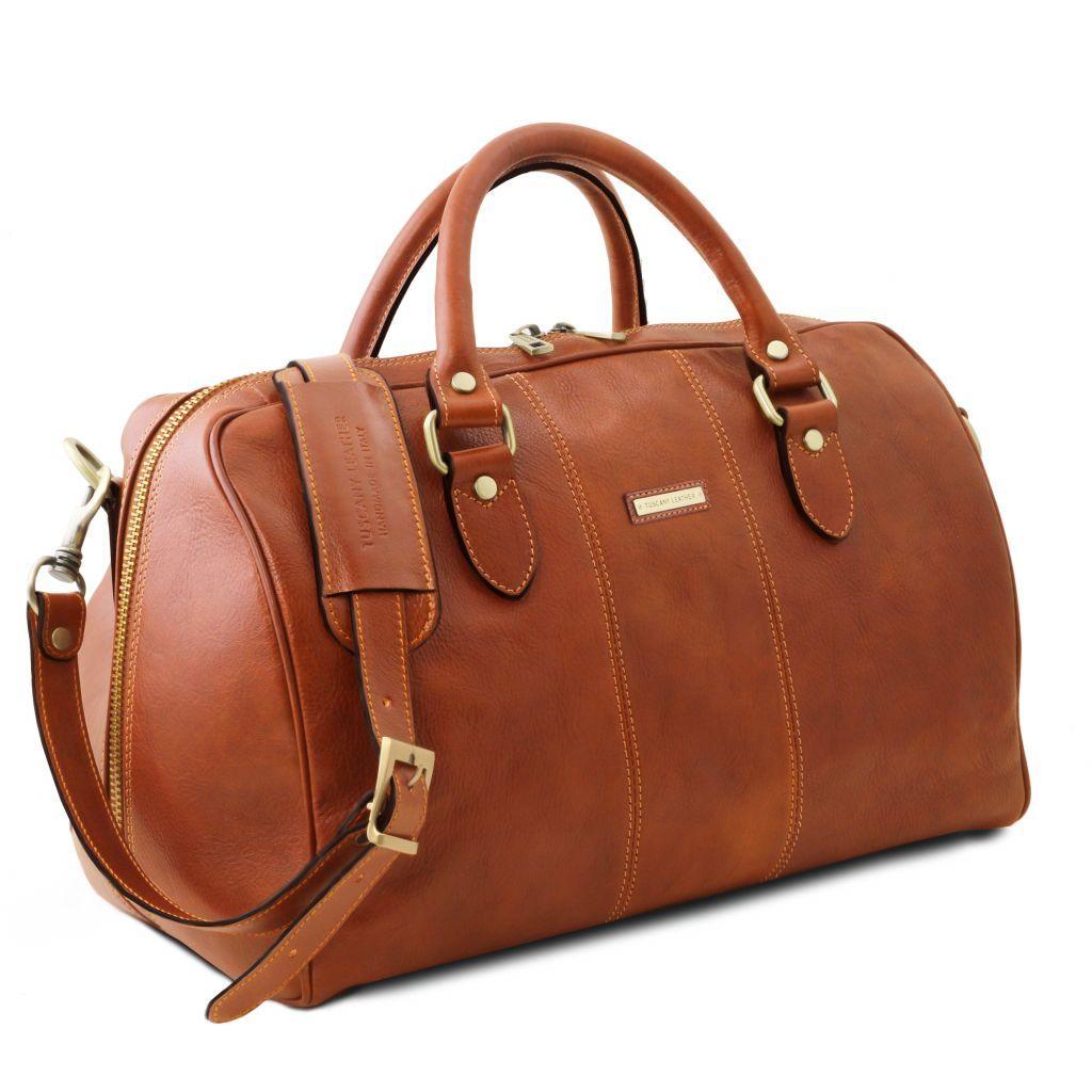 Leather Travel bags Lisbona - Travel leather duffel bag - Small size | TL141658 San Rocco Italia