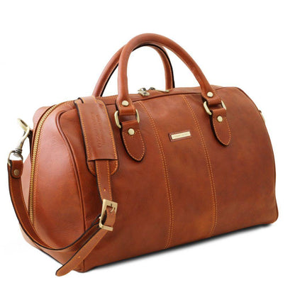 Leather Travel bags Lisbona - Travel leather duffel bag - Small size | TL141658 San Rocco Italia