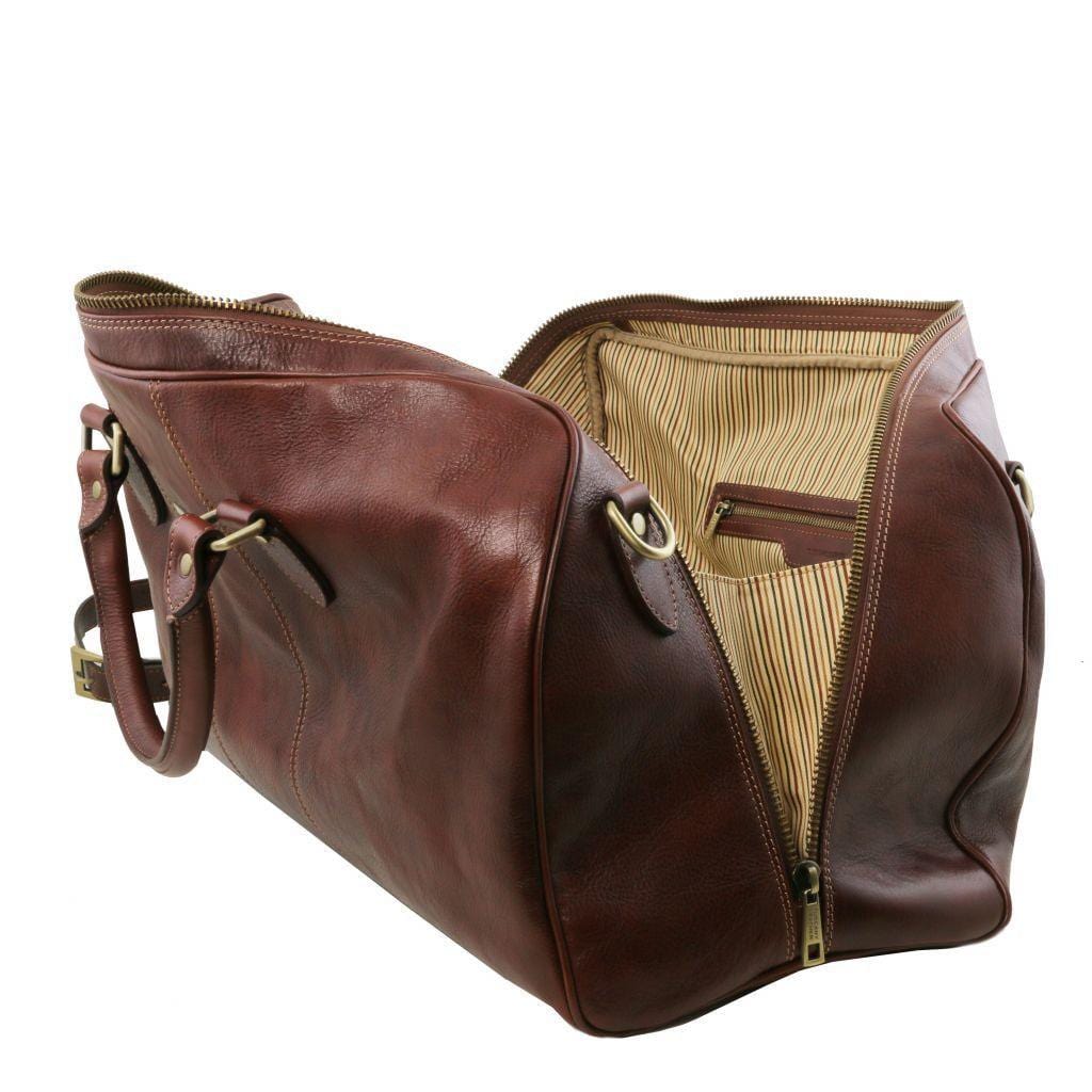 Leather Travel bags Lisbona - Travel leather duffel bag - Small size | TL141658 San Rocco Italia