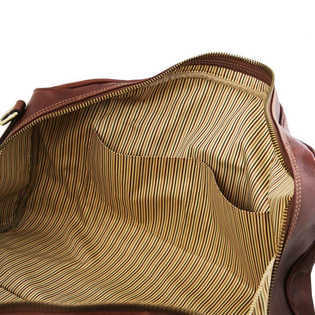 Leather Travel bags Lisbona - Travel leather duffel bag - Small size | TL141658 San Rocco Italia