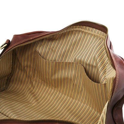 Leather Travel bags Lisbona - Travel leather duffel bag - Small size | TL141658 San Rocco Italia