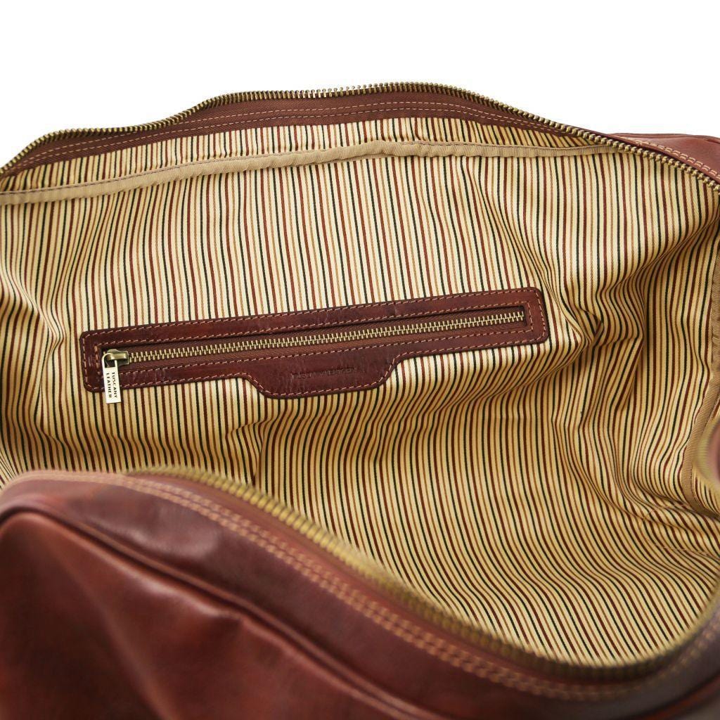 Leather Travel bags Lisbona - Travel leather duffel bag - Small size | TL141658 San Rocco Italia