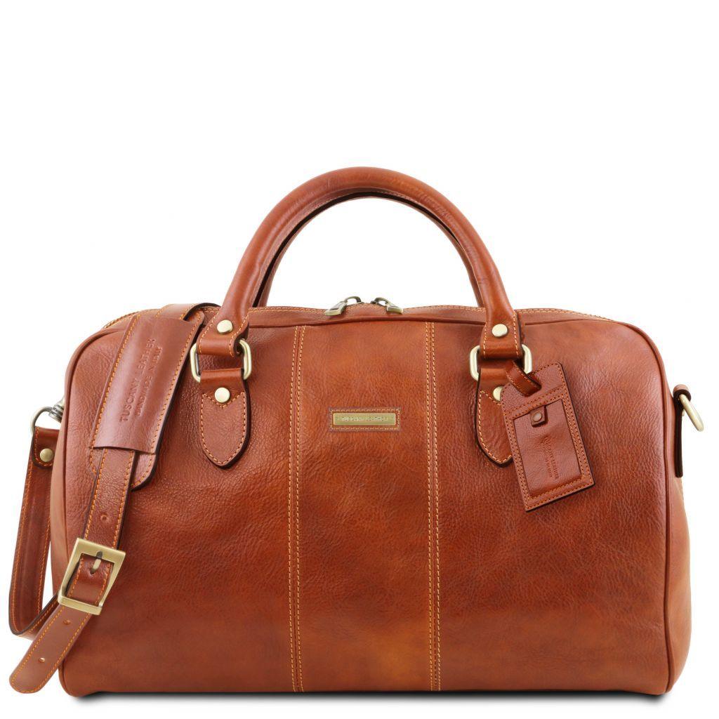 Leather Travel bags Honey Lisbona - Travel leather duffel bag - Small size | TL141658 San Rocco Italia