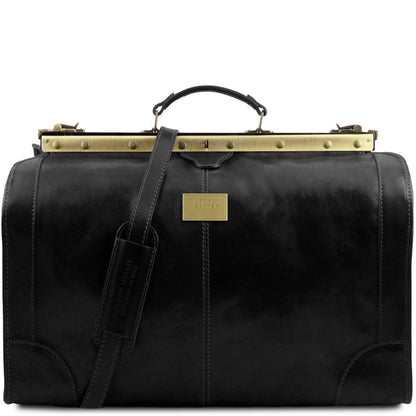 Borse da viaggio in pelle Nero Madrid - Borsa Gladstone in pelle - Misura grande | TL1022 San Rocco Italia