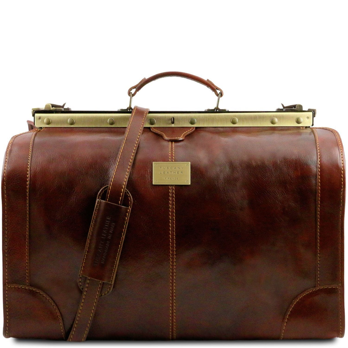 Borse da viaggio in pelle Marrone Madrid - Borsa Gladstone in pelle - Misura grande | TL1022 San Rocco Italia