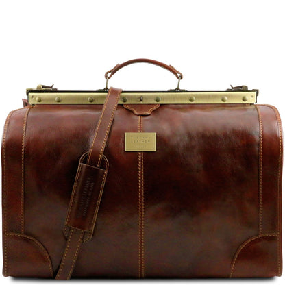 Borse da viaggio in pelle Marrone Madrid - Borsa Gladstone in pelle - Misura grande | TL1022 San Rocco Italia