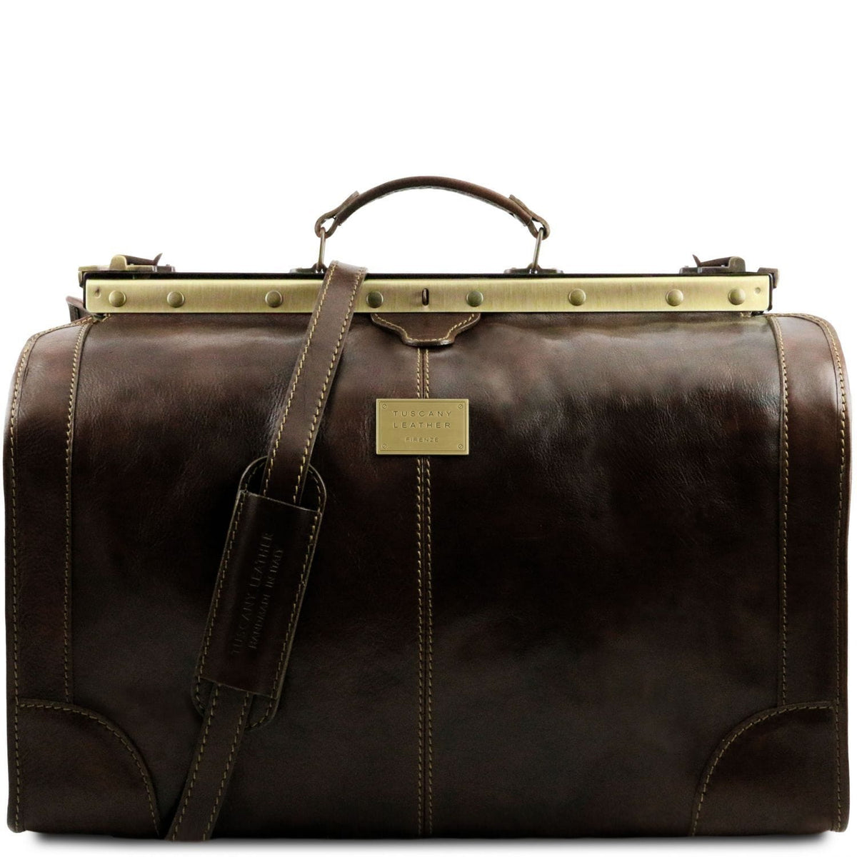 Borse da viaggio in pelle Marrone scuro Madrid - Borsa Gladstone in pelle - Misura grande | TL1022 San Rocco Italia
