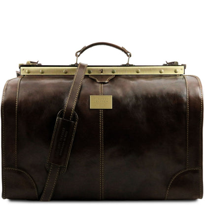 Borse da viaggio in pelle Marrone scuro Madrid - Borsa Gladstone in pelle - Misura grande | TL1022 San Rocco Italia