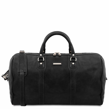 Leather Travel bags Black Oslo - Travel leather duffel bag - Weekender bag | TL141913 San Rocco Italia