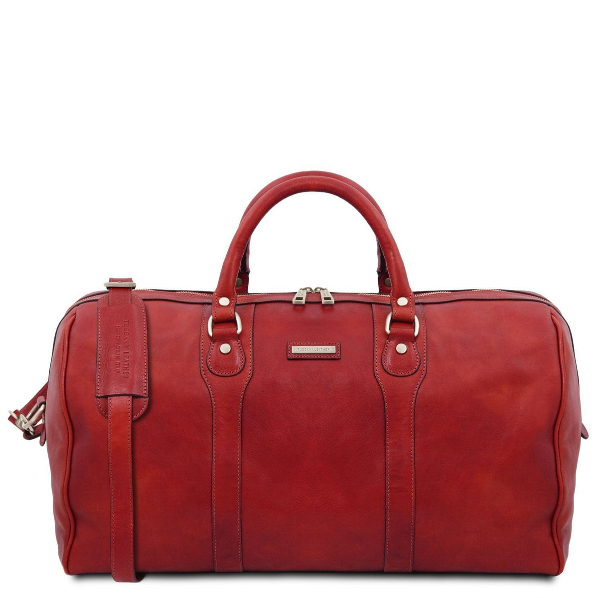 Leather Travel bags Red Oslo - Travel leather duffel bag - Weekender bag | TL141913 San Rocco Italia