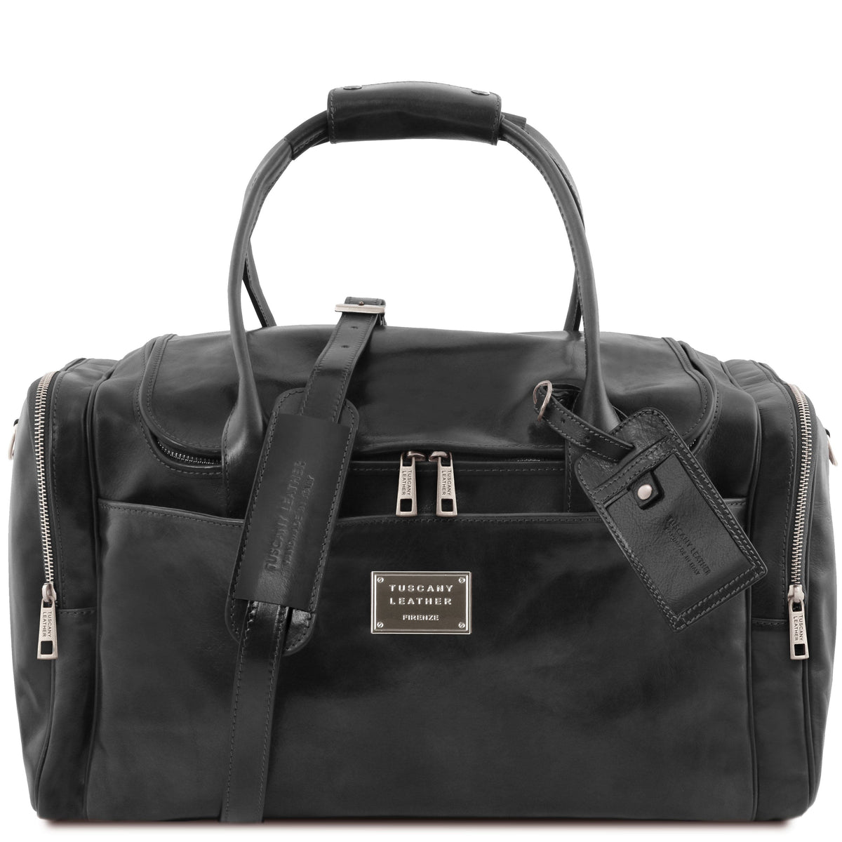 Borse da viaggio in pelle Nero TL Voyager - Borsa da viaggio in pelle con tasche laterali | TL142141 San Rocco Italia