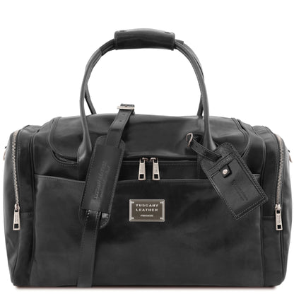 Borse da viaggio in pelle Nero TL Voyager - Borsa da viaggio in pelle con tasche laterali | TL142141 San Rocco Italia