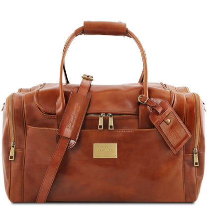 Borse da viaggio in pelle Miele TL Voyager - Borsa da viaggio in pelle con tasche laterali | TL142141 San Rocco Italia
