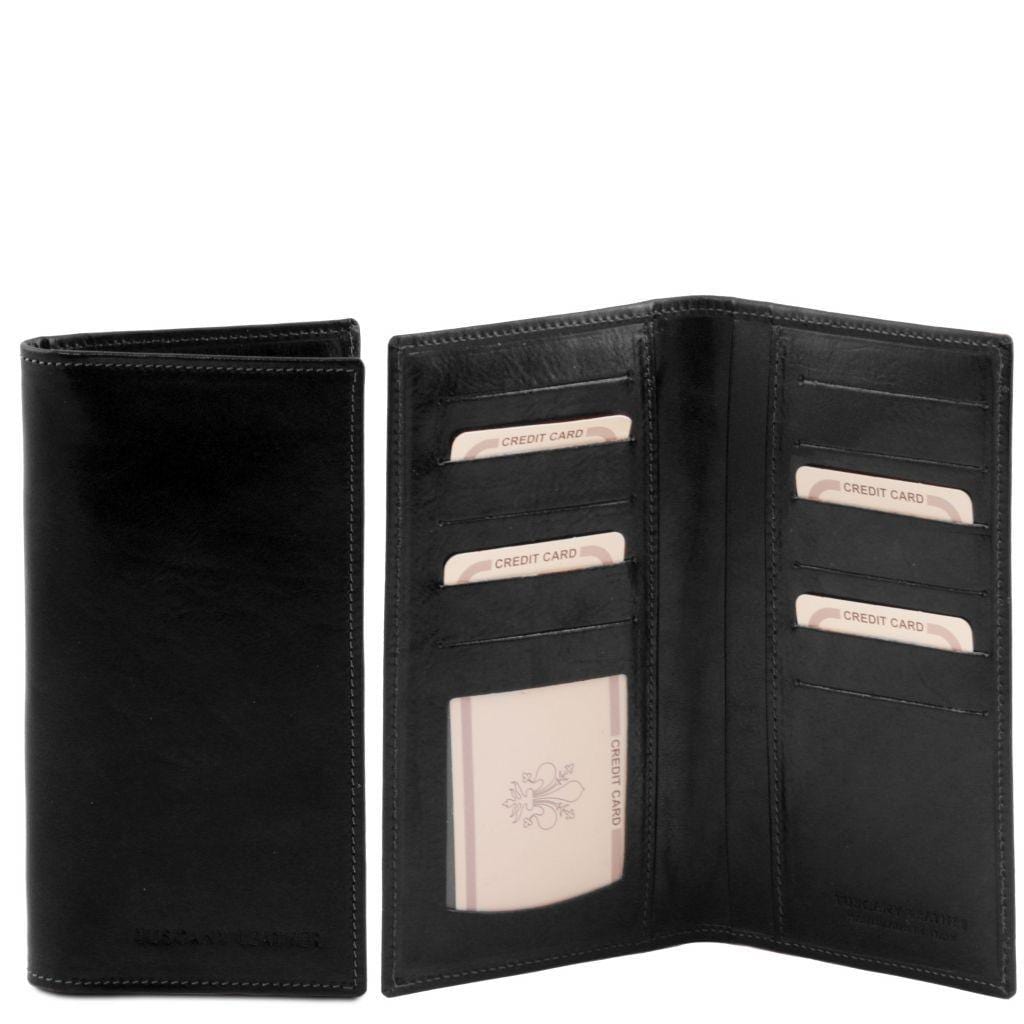 Leather wallets for men Black Exclusive leather 2 fold vertical wallet | TL140784 San Rocco Italia