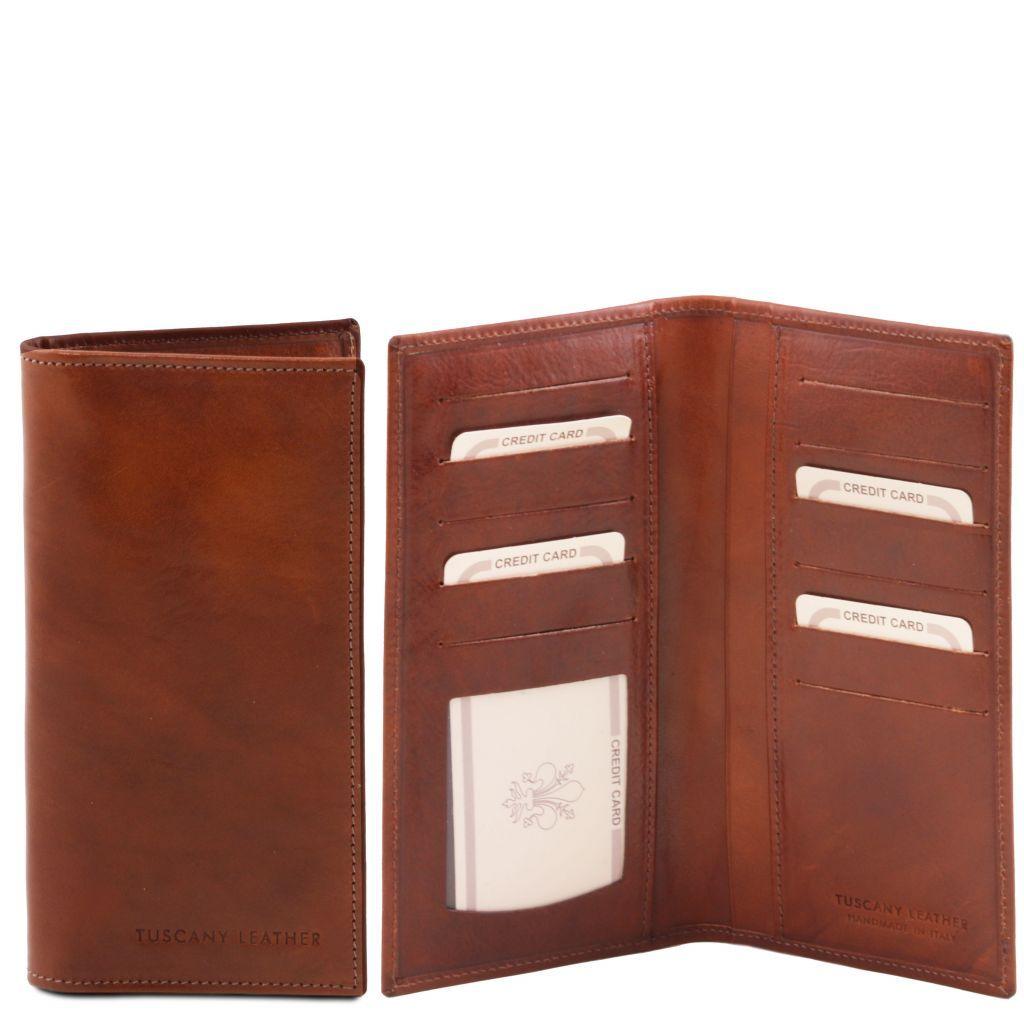 Leather wallets for men Brown Exclusive leather 2 fold vertical wallet | TL140784 San Rocco Italia