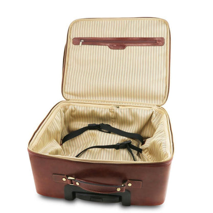 Leather Wheeled luggage Varsavia - Leather pilot case with two wheels | TL141888 San Rocco Italia