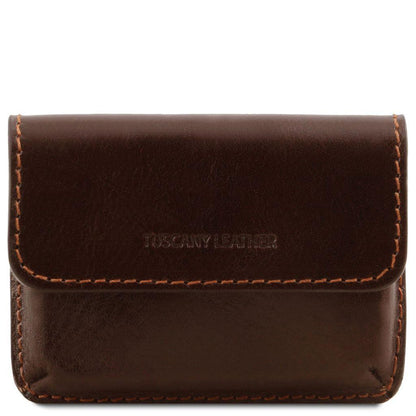Office leather accessories Dark Brown Exclusive leather business card holder | TL141378 San Rocco Italia
