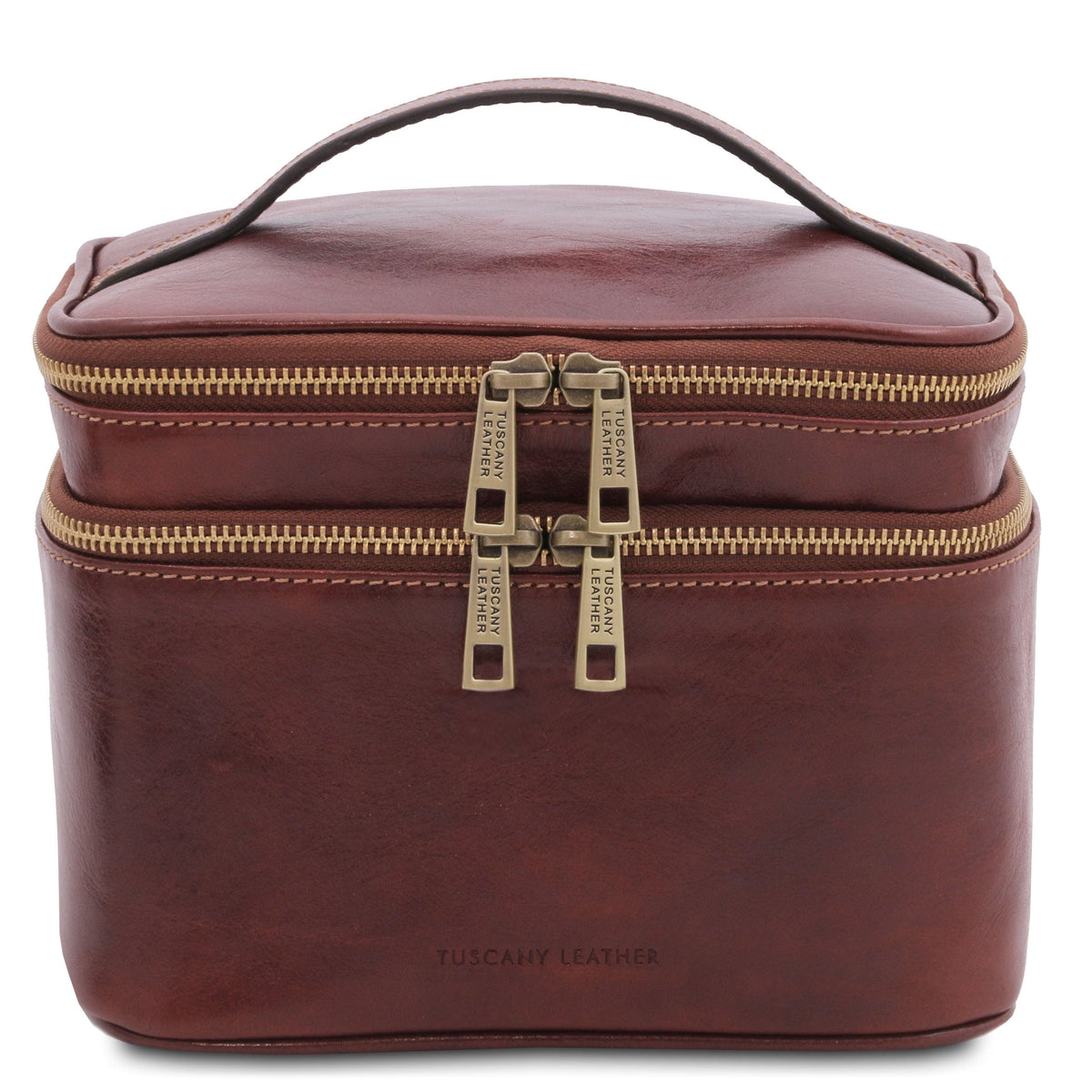 Accessori da viaggio in pelle Marrone Eliot - Beauty case train case in pelle | TL142045 San Rocco Italia