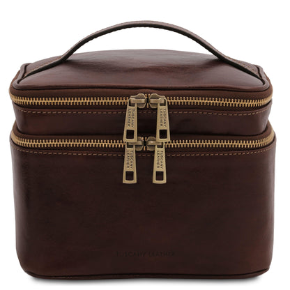 Accessori da viaggio in pelle Marrone scuro Eliot - Beauty case train case in pelle | TL142045 San Rocco Italia