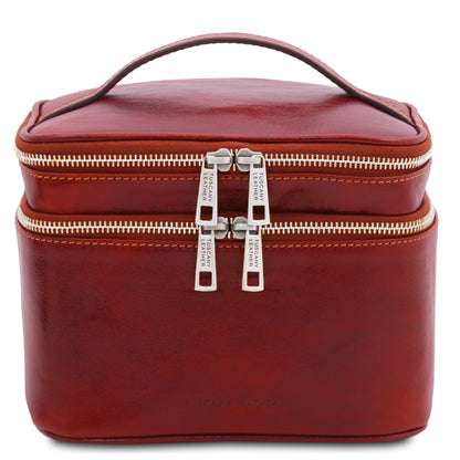 Accessori da viaggio in pelle Rosso Eliot - Beauty case train case in pelle | TL142045 San Rocco Italia